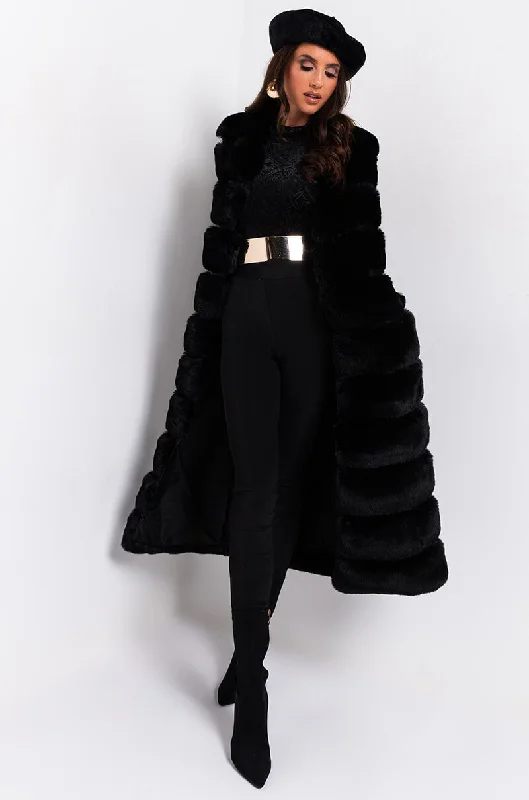 LOVE THE FUTURE FAUX FUR PLEATHER PANEL VEST IN MULTI BLACK