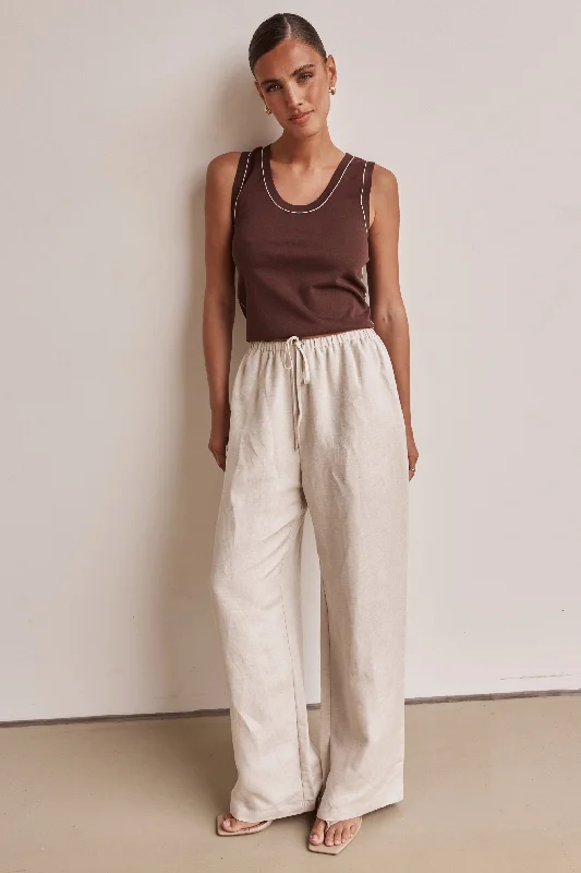 Marley Linen Pant (Beige)