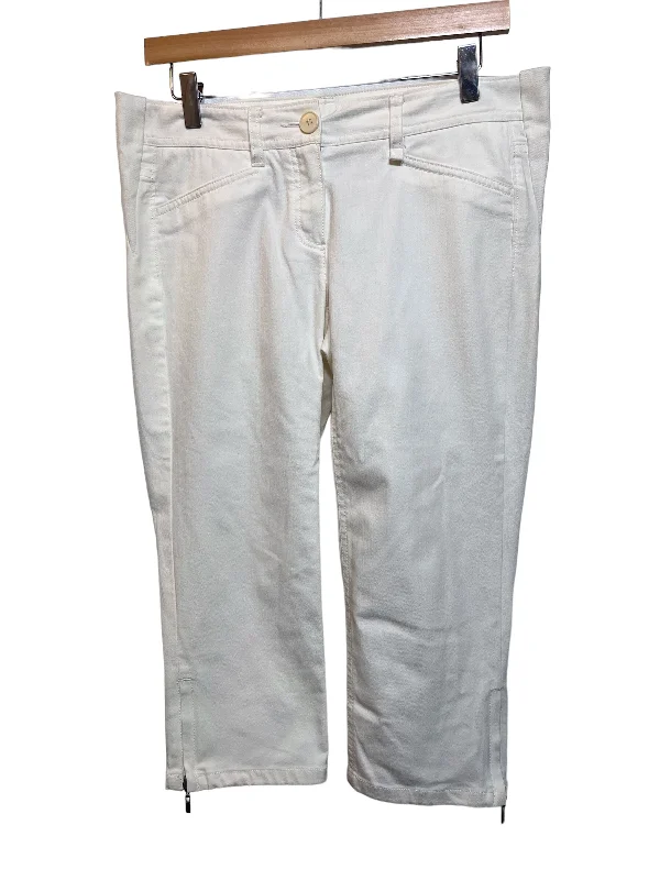 Theory Women's White 3/4 Length Trousers (W33)